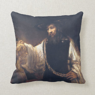 Aristotle Contemplating Bust Of Homer Rembrandt Cushion