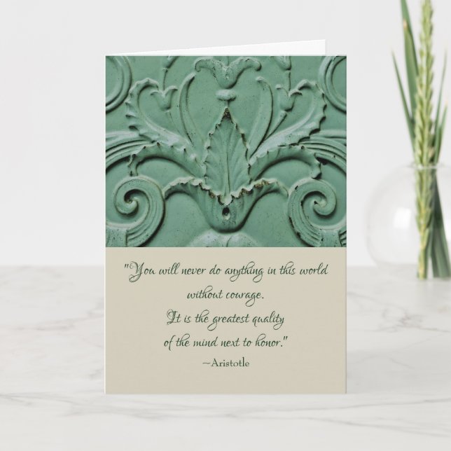 Aristotle Courage Quote Graduation Card (Front)