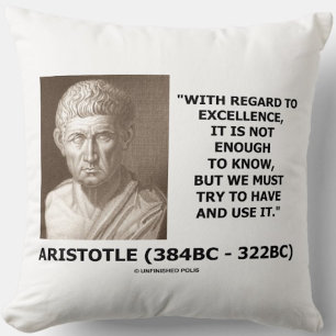 Aristotle Excellence Not Enough To Know Must Try Cushion