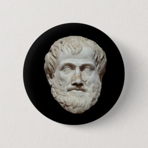 Aristotle Head Sculpture 6 Cm Round Badge
