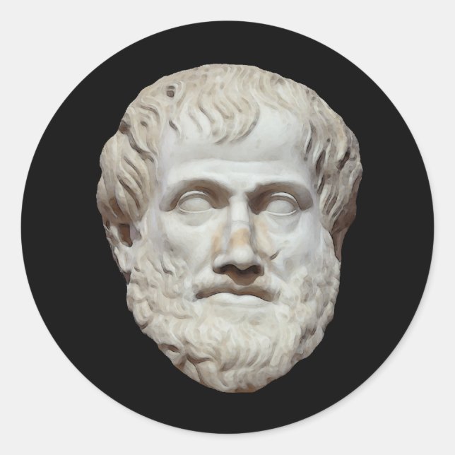 Aristotle Head Sculpture Classic Round Sticker (Front)