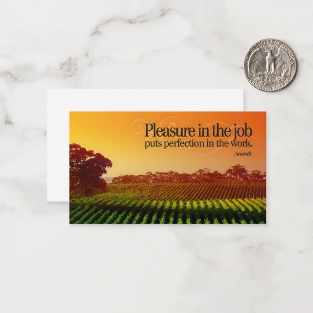 Aristotle Inspirational Quote "Perfection" Card (Front/Back In Situ)