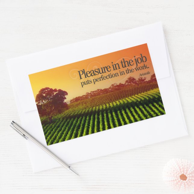 Aristotle Inspirational Quote "Perfection" Rectangular Sticker (Envelope)