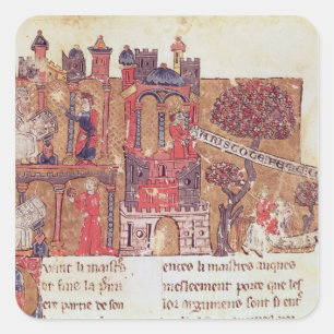 Aristotle instructs Alexander the Great in Square Sticker