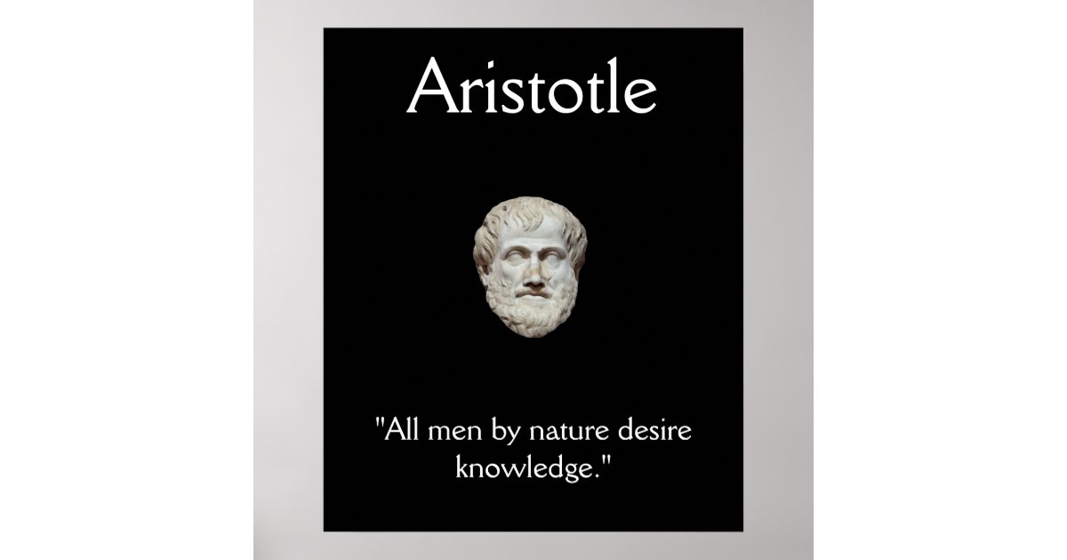 Aristotle Knowledge Quote Poster Zazzle