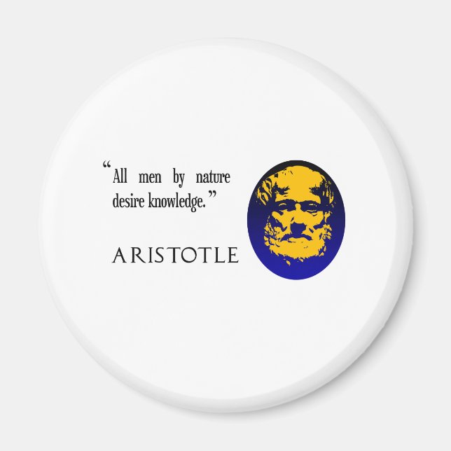 Aristotle on knowledge. Philosophy magnet (Front)