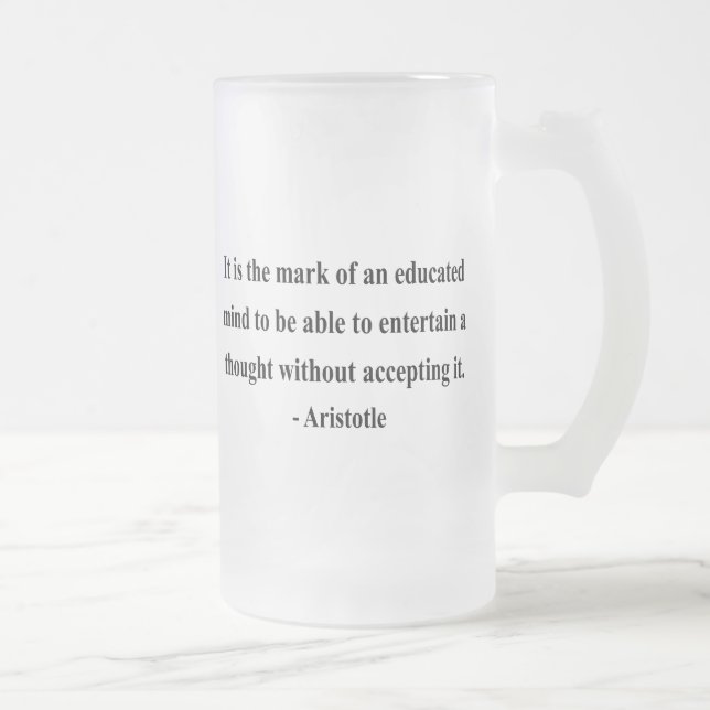 Aristotle Quote 1a Frosted Glass Beer Mug (Right)