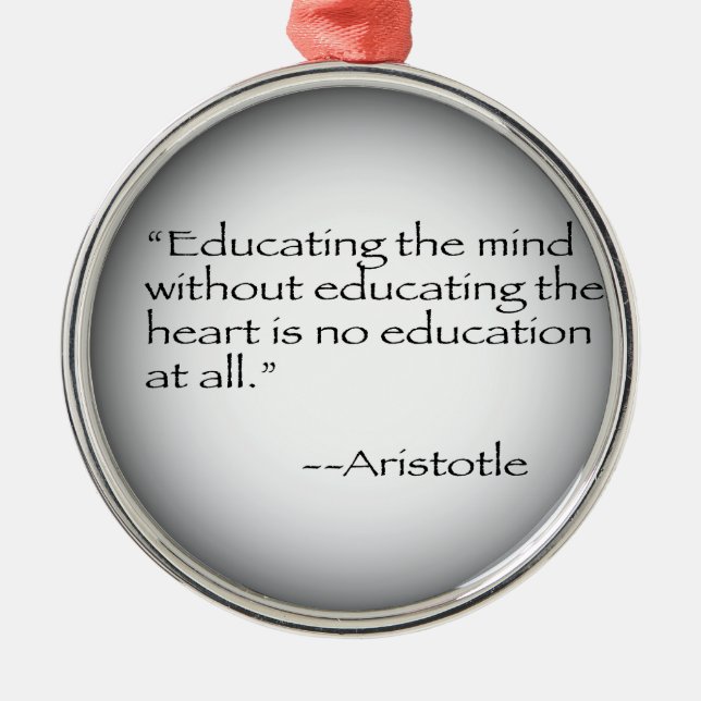 Aristotle Quote Metal Tree Decoration (Front)