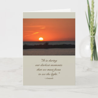 Aristotle Quote Sunset Sympathy Card