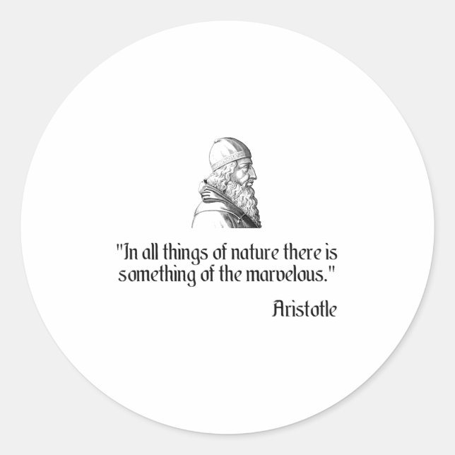 Aristotle Shirt On Marvellous Nature Aristotle Phi Classic Round Sticker (Front)