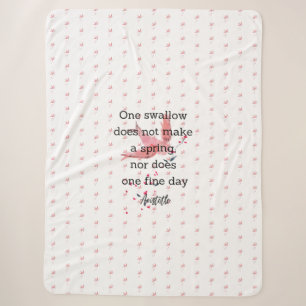 Aristotle Spring Quote Decor For Home Sherpa Blanket