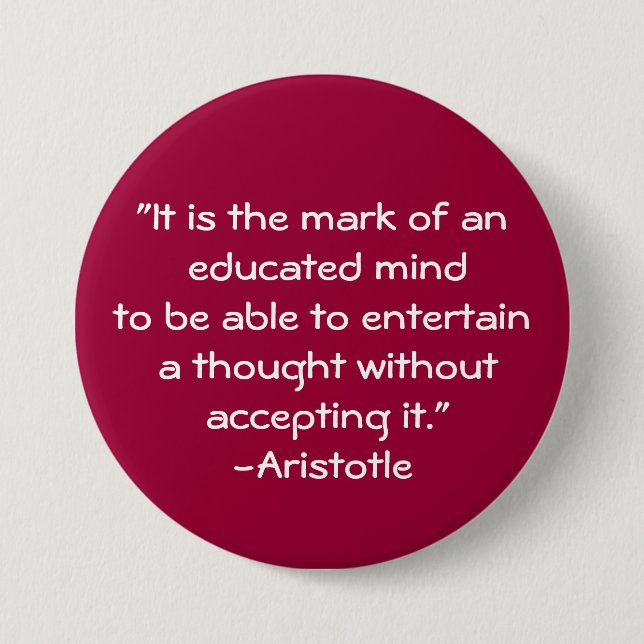 Aristotle-Wisdom Quote 7.5 Cm Round Badge (Front)