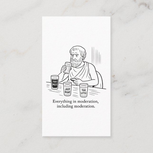 Aristotle's Guide to Moderation Calling Card (Front)