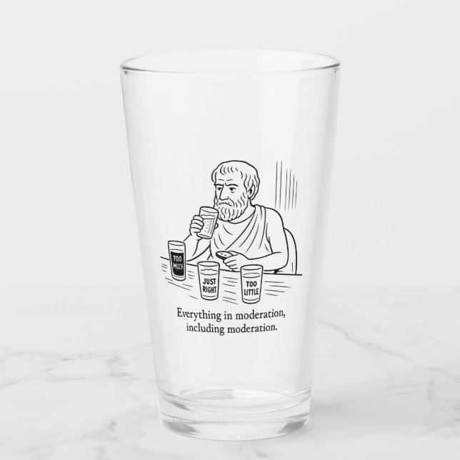 Aristotle's Guide to Moderation Glass (Front)