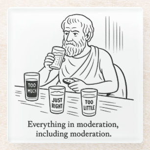 Aristotle's Guide to Moderation Glass Coaster