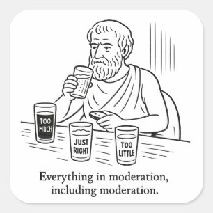 Aristotle's Guide to Moderation Square Sticker