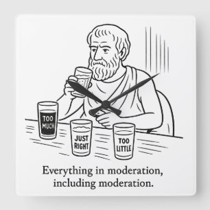 Aristotle's Guide to Moderation Square Wall Clock
