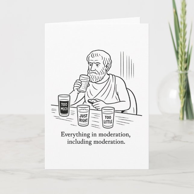 Aristotle's Guide to Moderation Thank You Card (Front)