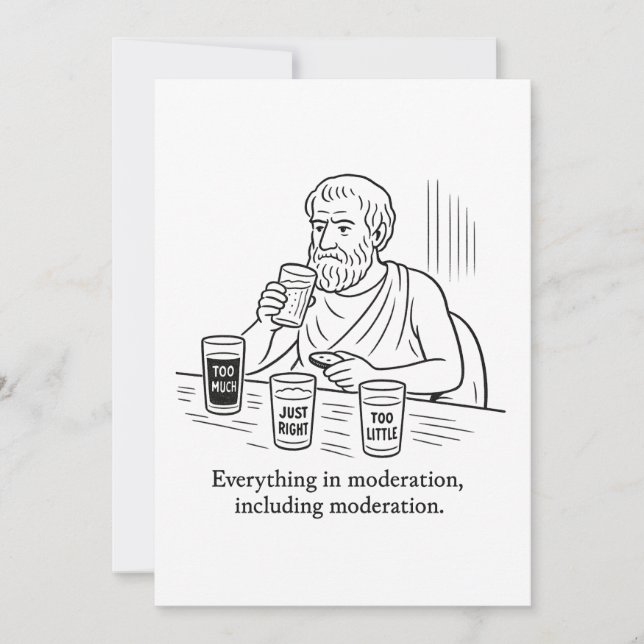Aristotle's Guide to Moderation Thank You Card (Front)