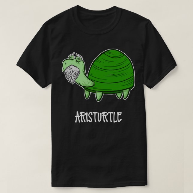 Aristurtle Aristotle as a Turtle Pun T-Shirt (Design Front)