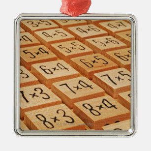 Arithmetic. Multiplication times table wooden Metal Tree Decoration