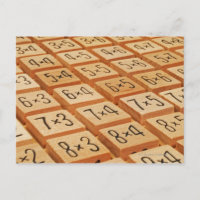 Arithmetic. Multiplication times table wooden