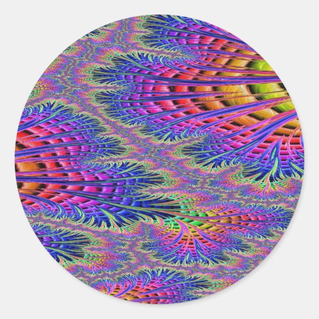 Arithmetical Chickweed Fractal Design 6 Classic Round Sticker (Front)