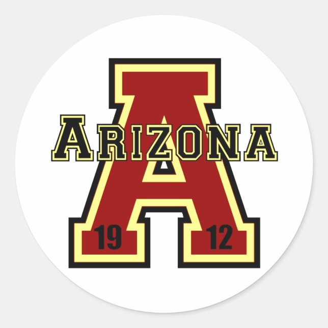 Arizona 'A' Red Classic Round Sticker (Front)