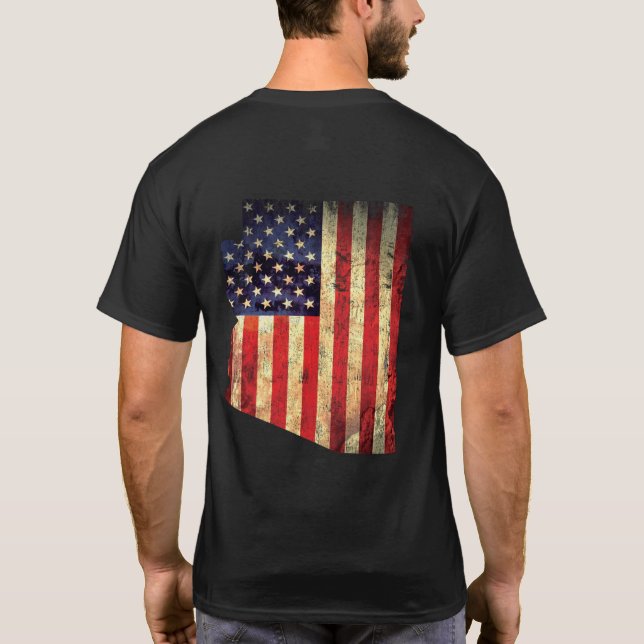 Arizona American Flag Vintage Country State T-Shirt (Back)