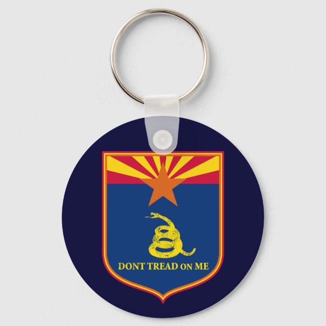 Arizona and Gadsden Flag Shield Key Ring (Front)