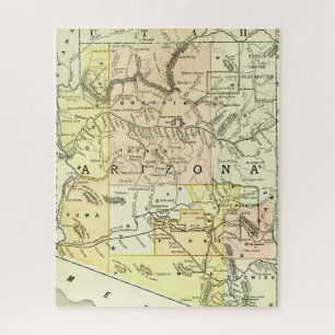 Arizona Antique Map Travel State & Cities Jigsaw Puzzle