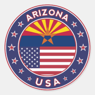 Arizona, Arizona to sticker, USA states Classic Round Sticker