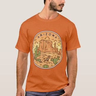 Arizona AZ Illustrated Badge Retro Vintage Nature  T-Shirt