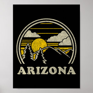 Arizona Az T Shirt Vintage Hiking Mountains Tee Poster