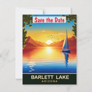 Arizona Bartlett Lake Gold Wedding Invitation