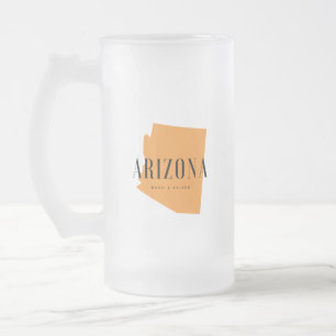 Arizona Born & Raised Frosted Glass Beer Mug