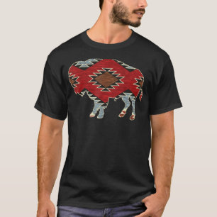 Arizona Buffalo Aztec Indian Southwestern Pattern  T-Shirt