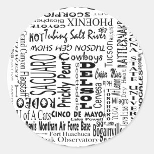 Arizona Buzz Words Classic Round Sticker