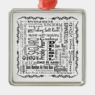 Arizona Buzz Words Metal Tree Decoration