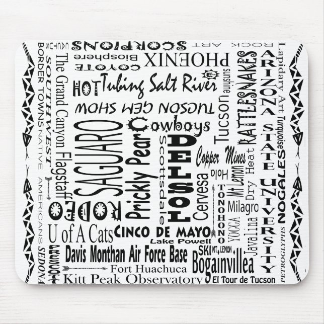 Arizona Buzz Words Mouse Mat (Front)