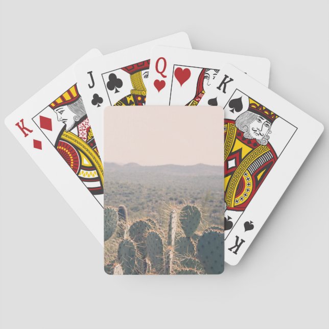 Arizona Cacti  | Desert Boho Landscape Photo Playing Cards (Back)