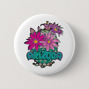 Arizona Cactus Blooms 6 Cm Round Badge