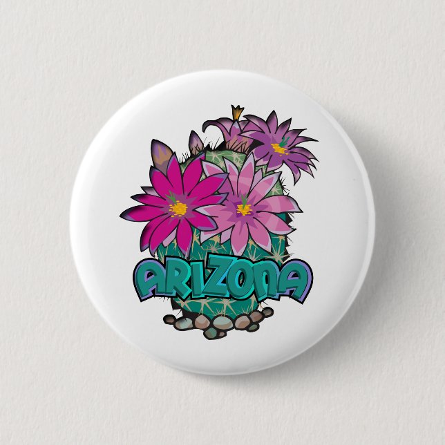 Arizona Cactus Blooms 6 Cm Round Badge (Front)