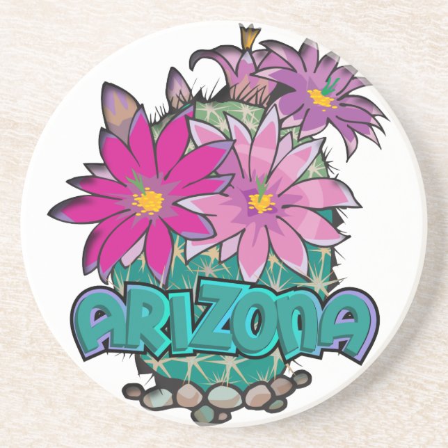 Arizona Cactus Blooms Coaster (Front)