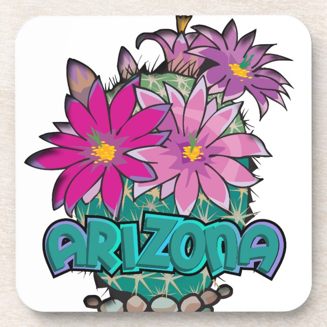 Arizona Cactus Blooms Coaster (Front)