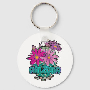 Arizona Cactus Blooms Key Ring