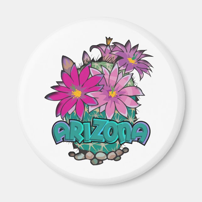 Arizona Cactus Blooms Magnet (Front)