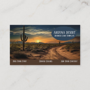 Arizona Cactus Sunset Desert Business Card