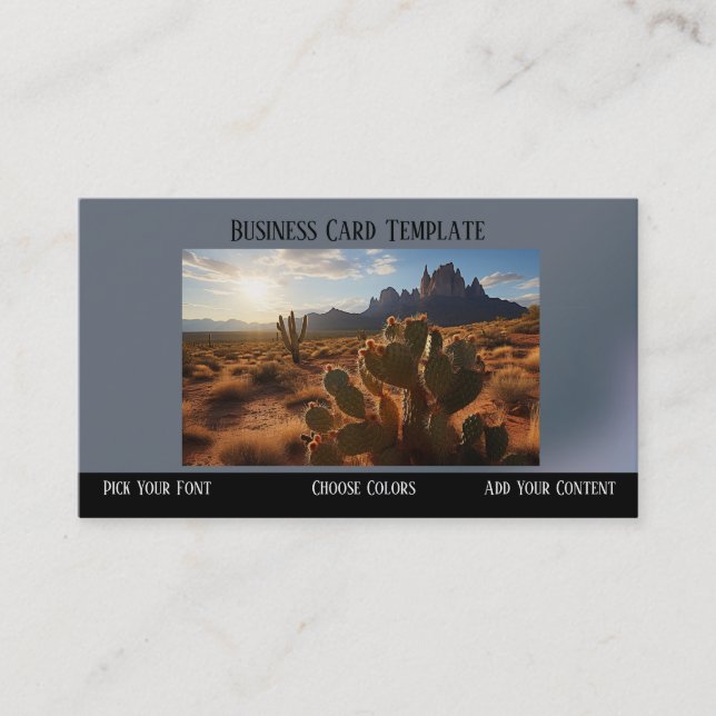 Arizona Cactus Sunset Desert Business Card (Front)