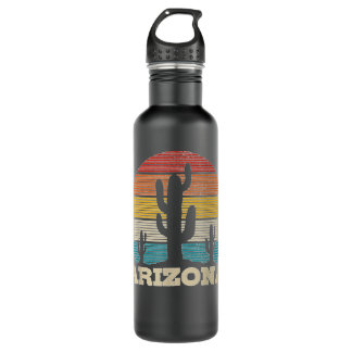 Arizona Cactus Vintage Retro Desert Souvenir Gift 710 Ml Water Bottle